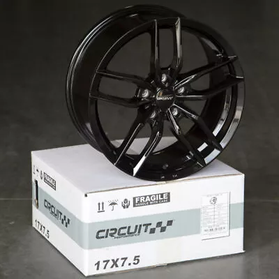 1 CIRCUIT CP34 17x7.5 5x112 +35 GLOSS BLACK WHEEL FITS AUDI VW MERCEDES • $179.99