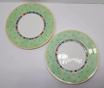 Set Of 2 Villeroy & Boch Twist-Alea Verde Salad Plates 8 5/8  Green Mosaic • $29.99