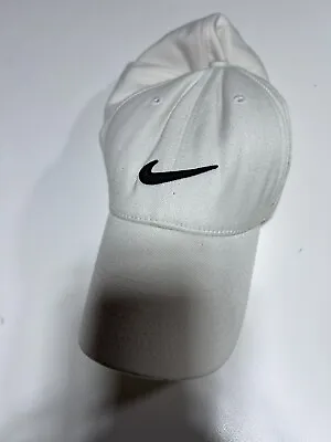 Nike Hat Cap Legacy 91 Mens Fitted One Size White Swoosh Dri Fit Lightweight • $12