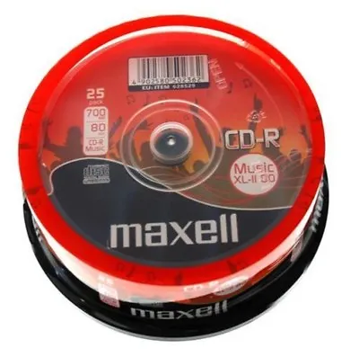£9.99 • Buy Maxell CD-R 80 Mins XL-II Digital Audio Recordable Blank Discs - 25 Pack Spindle