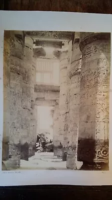 1870's 2x Antique Photographs Columns Lotus  Temple Karnak Egypt Antonio Beato • £19.95