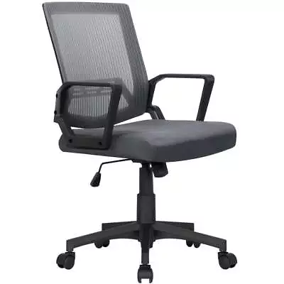 Mid-Back Mesh Adjustable Ergonomic Computer Chair Home Office Desk Chair Gray • $37.99