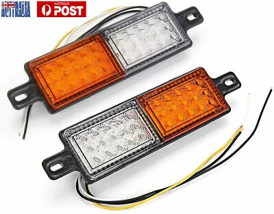 AU 2x LED Front Park / Clear Amber Indicator & DRL Lights For ARB & TJM Bullbar • $25.89