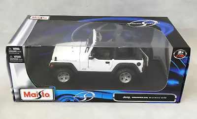 Maisto White Jeep Wrangler Rubicon Diecast Metal 1/18 Scale Model - New (Hal) • £13