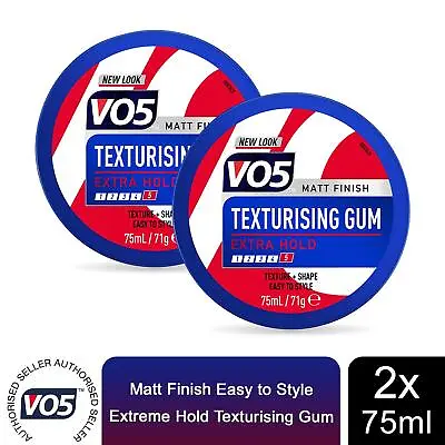 2 Pack VO5 Matt Finish Easy To Style Extreme Hold Texturising Gum 75ml • £9.99