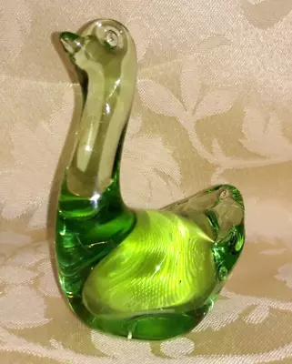 Vintage Green Art Glass Swan Handblown Glass • $9.95