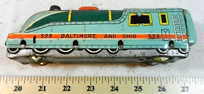 Linemar Marx 523 Baltimore & Ohio Friction Tin Litho Floor Toy Train Engine! • $20