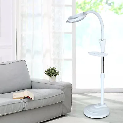 16x Diopter Floor Stand Rolling Magnifier LED Lamp Glass Magnifying Light Facial • $35