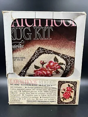 Vintage Latch Hook Rug Kit WonderArt #4652  Windsor Rose  • $20