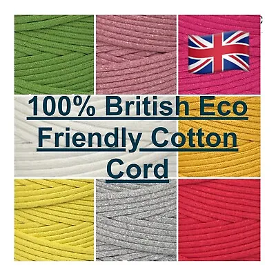 British 100% Recycled Premium Macrame 4mm Braided Cotton Cord Hoody Laces • £1.65