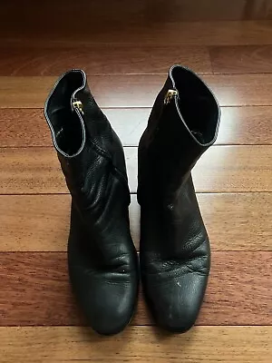 $99 • Buy Giuseppe Zanotti Men's 10 Black Leather Heeled Western Zip Boots With Dustbags