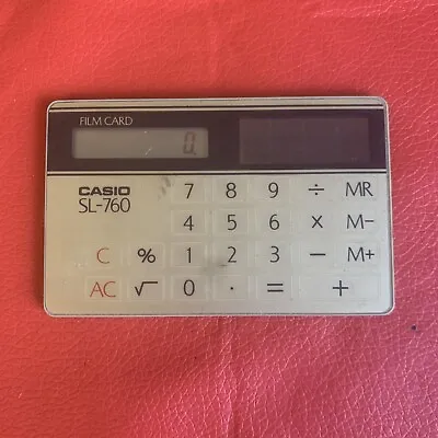 £9.99 • Buy Vintage Casio SL-760 Solar Powered Credit Card Calculator 1980's