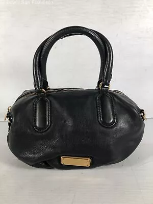 Marc By Marc Jacobs Womens Black Leather Adjustable Strap Medium Satchel Bag • $34.99