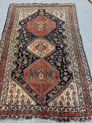 Antique Qashghaie Rug 4.7x7.1 In Nice Condition • $2300