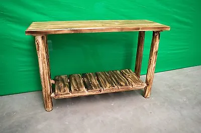 Northern Torched Cedar Log Sofa Table With Shelf-Free Shipping/Solid Wood • $489