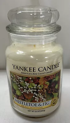 Yankee Candle  MISTLETOE & FIG 22 Ounce Large Jar Candle New • $49.55