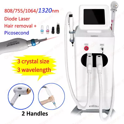 2IN1 808/ 1064/ 755/ 1320nm Diode Laser Tattoo Hair Removal Pico IPL YAG Machine • $2259