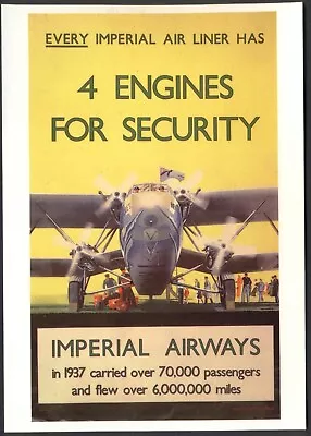 Modern Postcard: Retro Advert - IMPERIAL AIRWAYS - Ref: Drumahoe DGA85 • £3.25