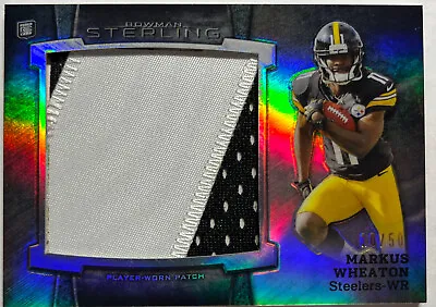 2013 Bowman Sterling Black Refractor 10/50 Markus Wheaton Rookie Jumbo Patch RC • $9.99