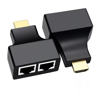 Male-Female HDMI Over RJ45 CAT5e CAT6 UTP LAN Ethernet Extender Repeater 1080P • $10.08