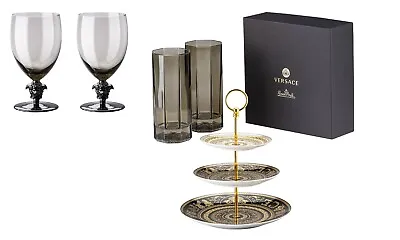 Versace Rosenthal Set 6 Pcs Red Wine Glass+6 Longdrink + Etagere 3 Pcs • $2470