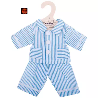 Blue Striped Pyjamas Doll Clothing For Ragdoll Teddy Bear Clothing New • £12.49