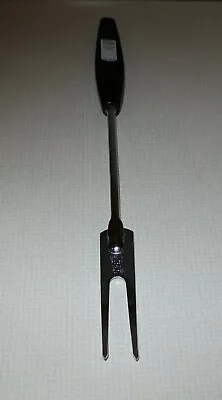 Vtg Foley USA Chrome Plated USA Serving Fork W Plastic Handle W Label 13 1/8  T • $11.99