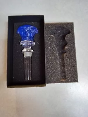 Versace Medusa Cobalt Blue Crystal Rosenthal Bottle Stopper--New Open Box • $50