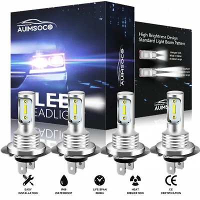 2/4x H7 LED Headlight Combo Bulbs Kit High + Low Beam 6500K Super White Bright • $16.99