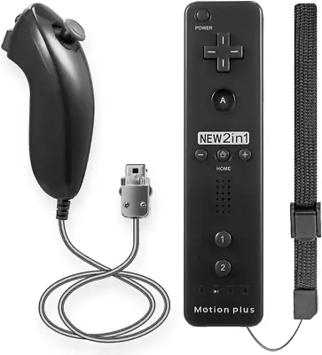 FISUPER Remote Controller With Motion Plus For Wii 2 In 1 Remote With Nunchu... • $33.56