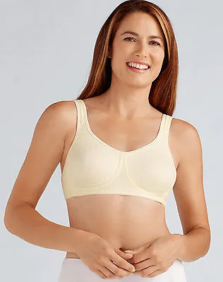 Pocketed Mastectomy Bra 'Mona' By Amoena - Non-Wired Soft Cup Bra - CREAM • $50.51