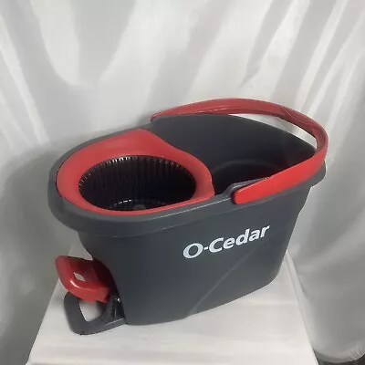 O Cedar QuickWring Mop Bucket 2.5 Gallon Spin Wringer Red Gray Rinse Clean • $15