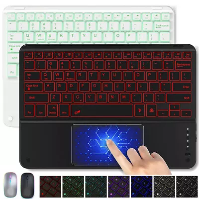 For Samsung Tab S9 S8 S7 S6 Lite A8 A7 Backlit Bluetooth Touchpad Keyboard Mouse • $17.35