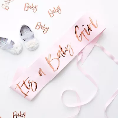 Pink Girl Baby Shower Decorations Tableware Props Gender Reveal Party Supplies • £5.50