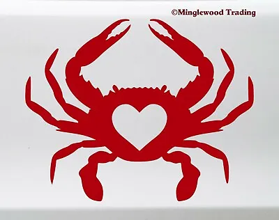 Crab Heart Vinyl Sticker - Crustacean Claws King Beach Love - Die Cut Decal • $4.99