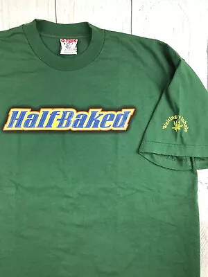 EUC! VTG Half Baked Promo T-Shirt 1997 Made In USA Q-Tees Chapelle Green Sz XL • $110
