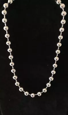 QVC Signed MILOR Stainless Steel Smooth Polished Bead Necklace 18” Long • $10.99