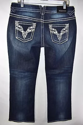 Vigoss The Chelsea Boot Cut Bootcut Jeans Womens Size 11/12 Blue Meas. 34x31 • $27.99