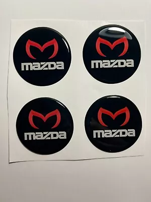 Set Of 4 Pcs Mazda Center Wheel Cap Stickers Decal Rims Emblem Logo Gas Tank • $15.40