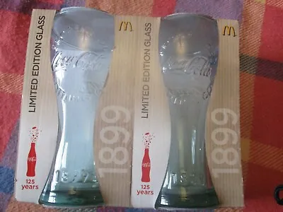 COCA COLA & McDONALDS PROMO GLASSES - SET OF 2 1899 DESIGN • £2.50