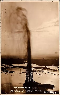 1910 Postcard Largest Oil Spill Disaster In US Lakeview No 1 Gusher Maricopa CA • $1299.99