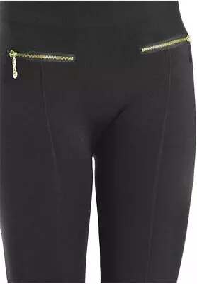 Black Ladies Mopas Zipper Pockets Leggings With Fleece Inside Free Size  • $5.99