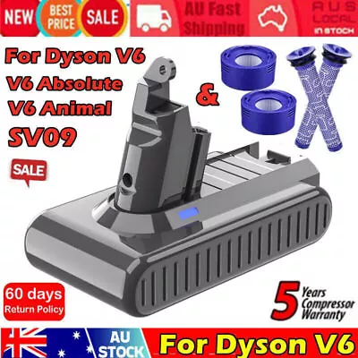 9500mAh Sony Battery For Dyson V6 Animal DC58 DC59 DC61 SV07 & Pre / Post Filter • $34.99