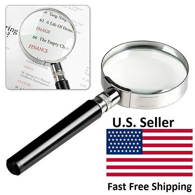 New 10X Magnification Handheld Magnifier Magnifying Glass Handle 50mm 2inch US • $6.49