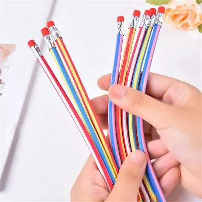 Prize Colorful Magic Soft Pencil With Eraser Flexible Bendy Pencils Pencils • £4.87