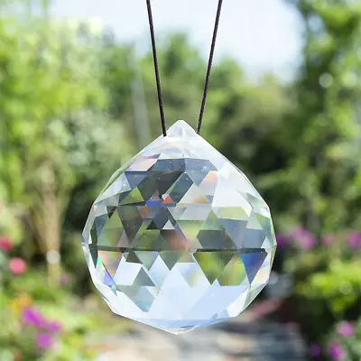 £2.33 • Buy 20-50mm Clear Hanging Crystal Ball Lamp Sphere Prism Rainbow Sun Catcher Pendant