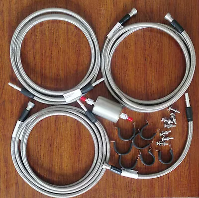 SS Braided Fuel Supply Return Vapor Lines Kit 1999-03 Silverado V8 Ext Crew Cab • $69.99