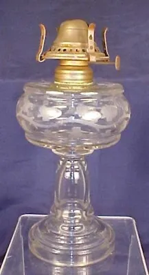 EAPG Small Etched Foliage Pattern Kerosene Lamp Brass Burner #1 • $28