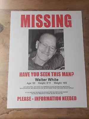 Walter White Missing Flyer 8.5  X 11  Breaking Bad • $12