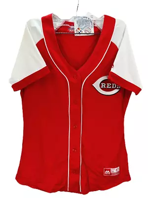 Majestic Athletic Women's Cincinnati Reds Fashion Jersey- Red/White Small • $42.99